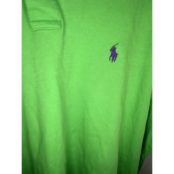 Polo Ralph Lauren Custom Fit Short Sleeve Polo Shirt Lime Bright Green Men's XL - Picture 4 of 5